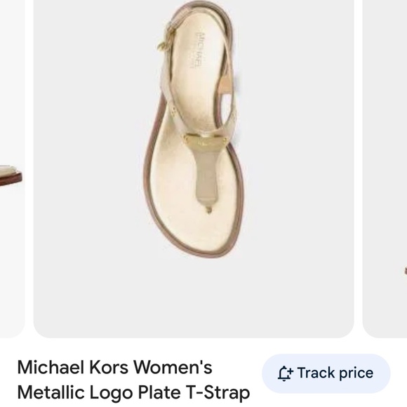 Michael Kors metallic logo plate with t-strap - Picture 1 of 3